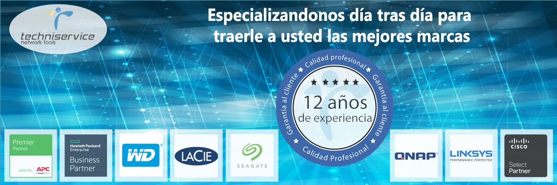Techniservice 12 años de experiencia apc hp linksys cisco wd lacie seagate qnap